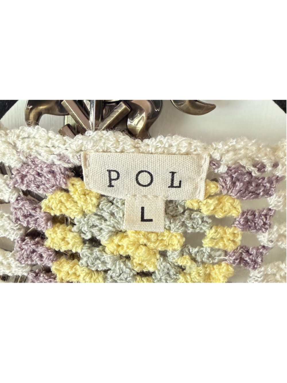 POL Crochet Granny Square Cardigan L Boho Duster Fringe Hippie Festival - Picture 6 of 7